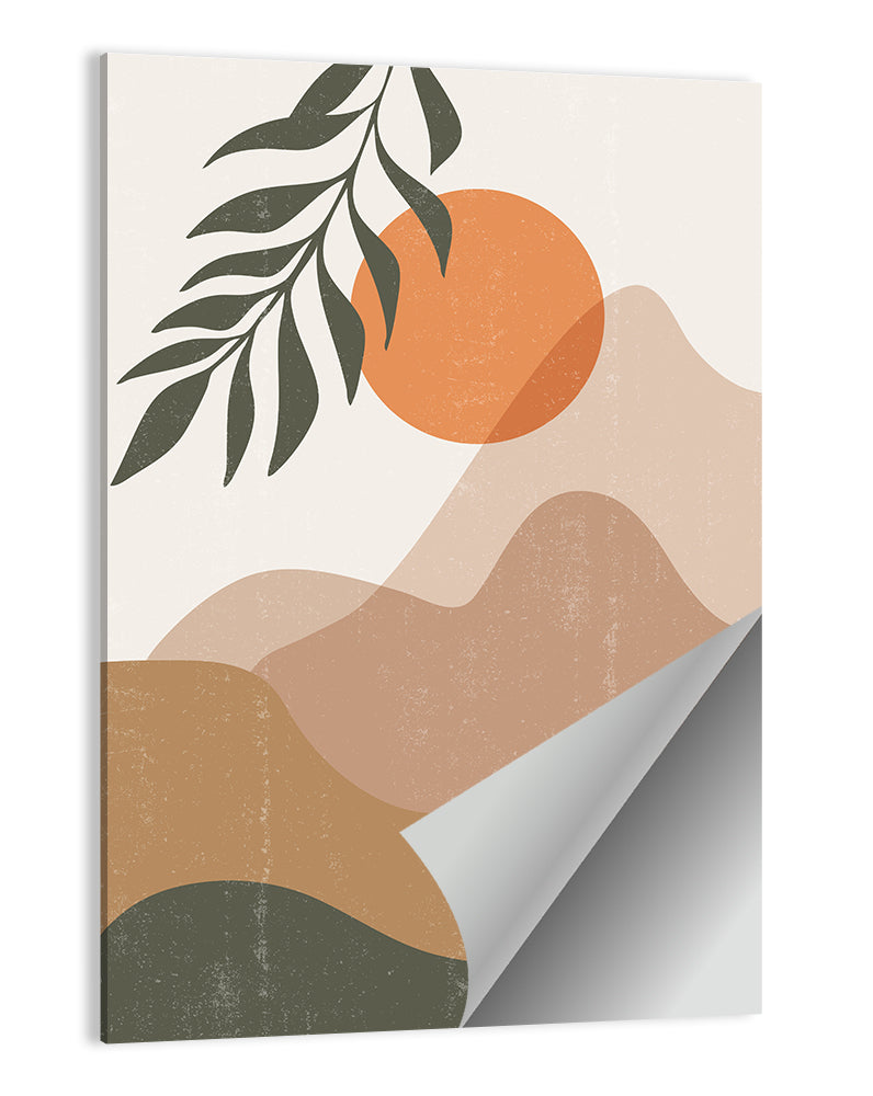 Boho Mountain Sunset Wall Art