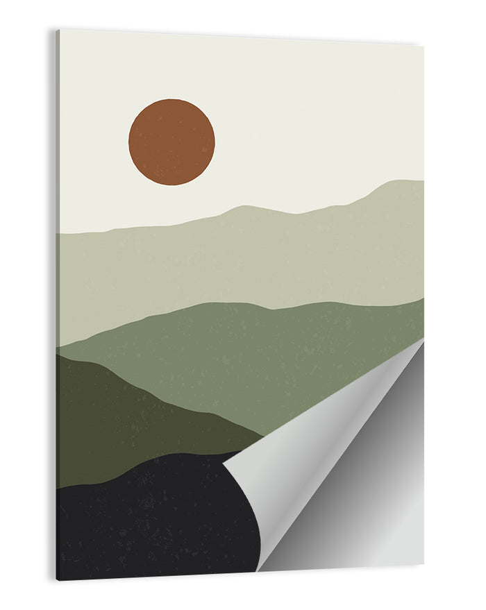 Sage Ridge Minimalist Landscape Wall Art as a poster print