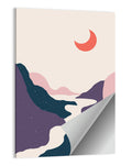 Minimal Moonlit Stream Wall Art