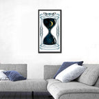 Hand Drawn Hourglass with Moth Wall Art