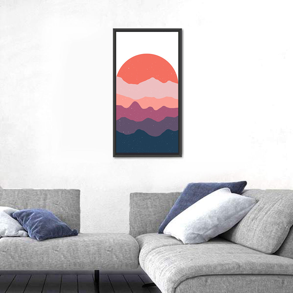 Minimal Mountain Sunset Wall Art