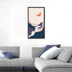 Minimal Moonlit Stream Wall Art