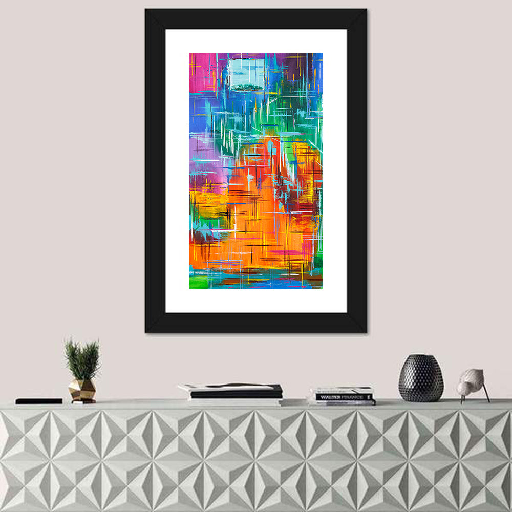 Vibrant Colorblock Grid Wall Art
