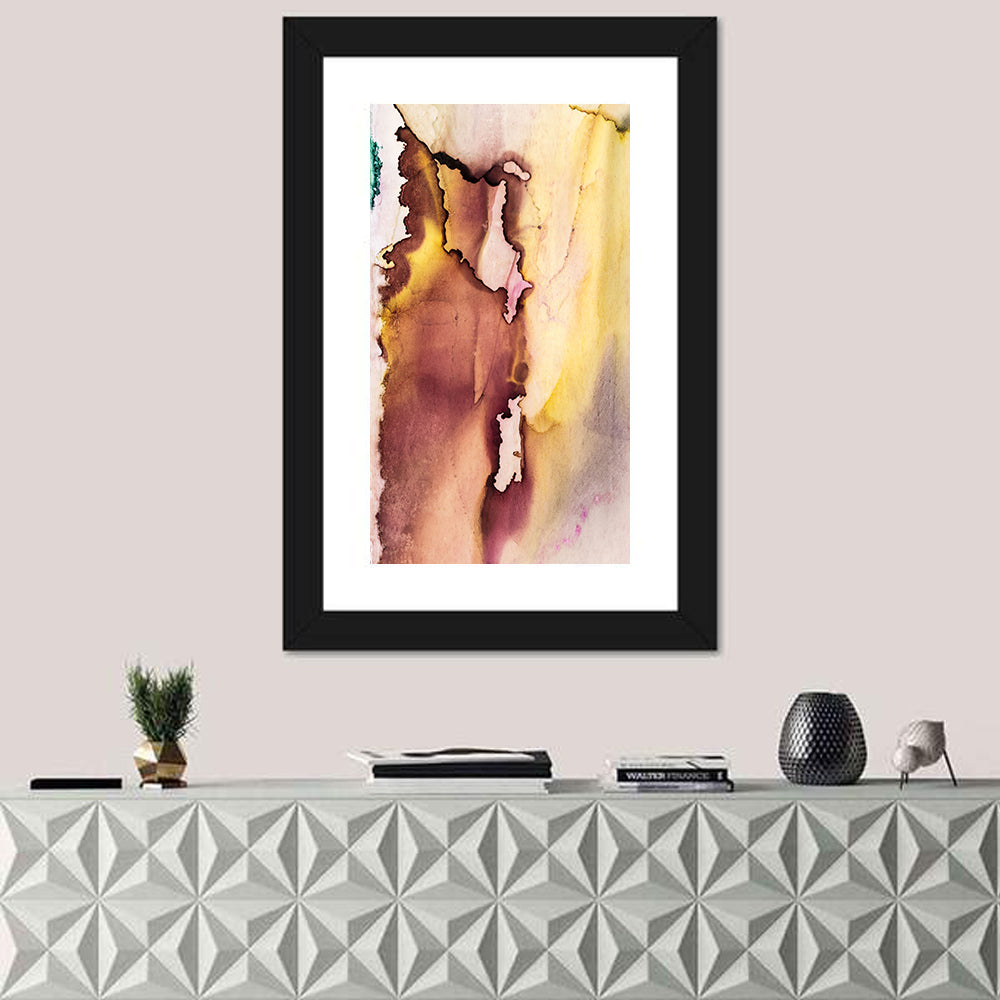 Burgundy Alcohol Ink Composition Wall Art