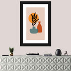 Terracotta Sun Floral Vase Wall Art