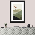 Boho Mountain Moonscape Wall Art