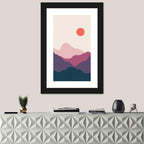 Contemporary Mountain Sunset Wall Art