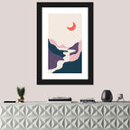 Minimal Moonlit Stream Wall Art