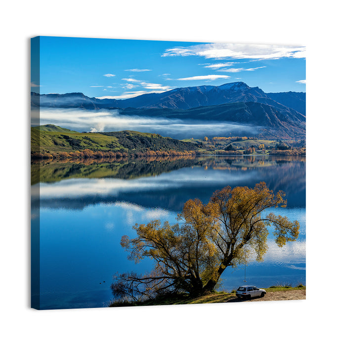Lake Hayes Autumn Reflection Wall Art as a canvas print