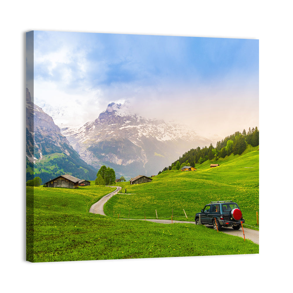 Grindelwald Alpine Village Road Wall Art