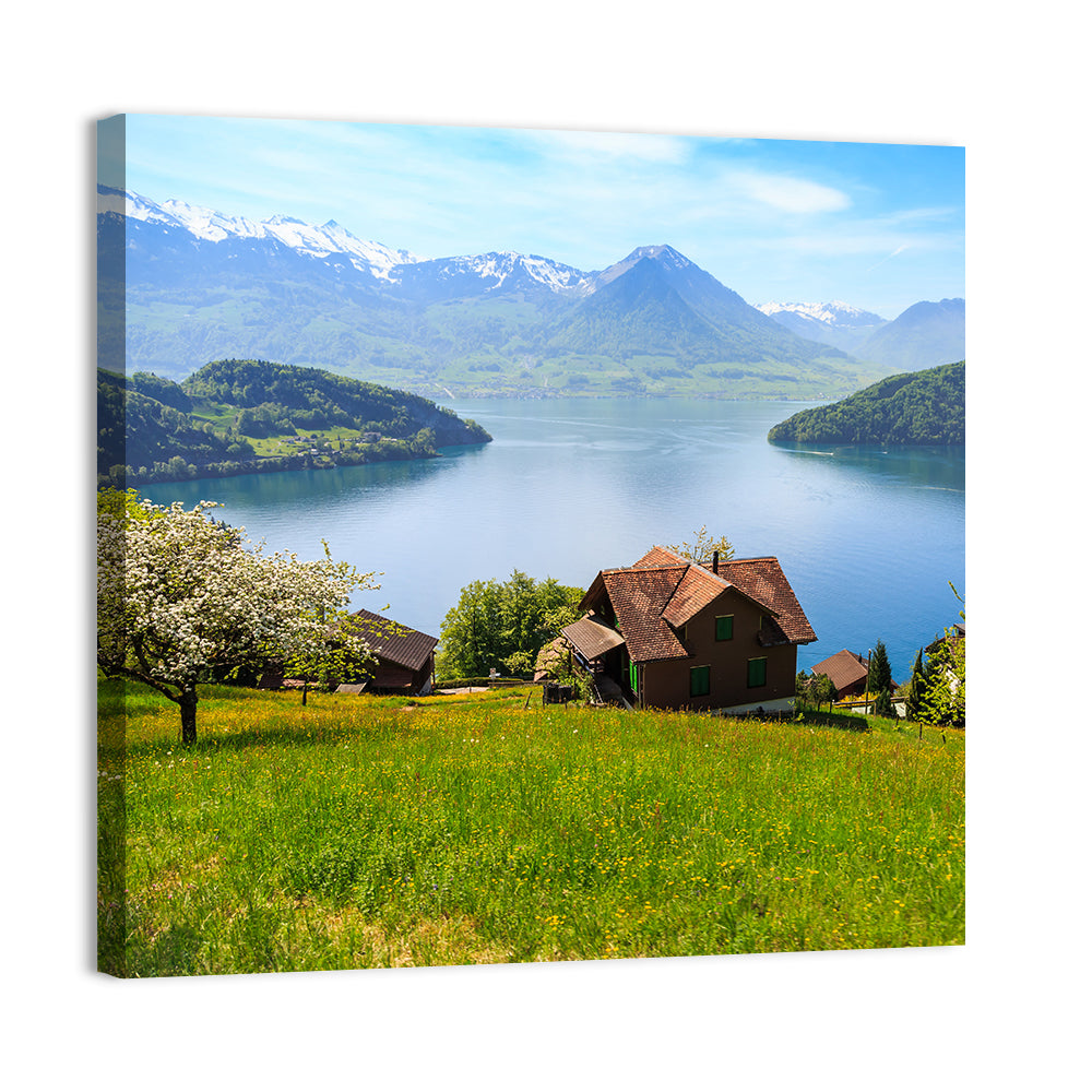 Lake Luzern Meadow View Wall Art