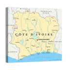 Côte D'ivoire Political Map Wall Art