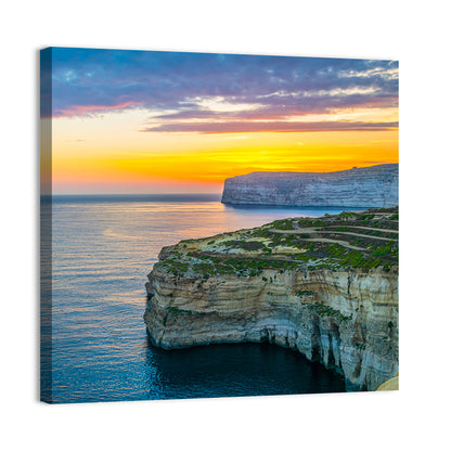 Sunset Over Sanap Cliffs Malta Wall Art