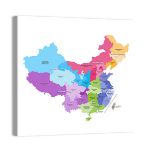 Map Of China Provinces Wall Art