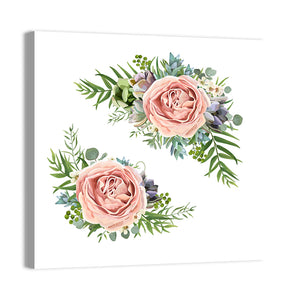 Pink Peach Lavender Rose Wall Art