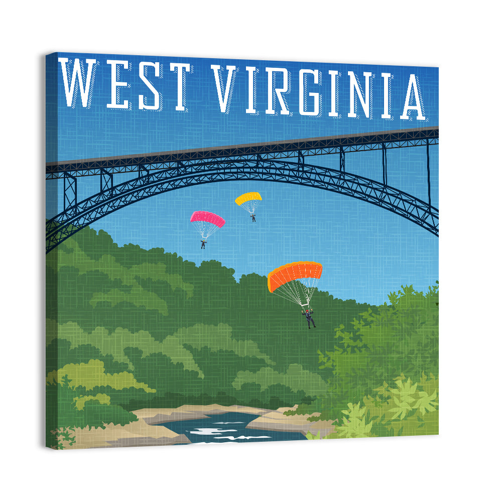 New River Gorge Skydiving Wall Art