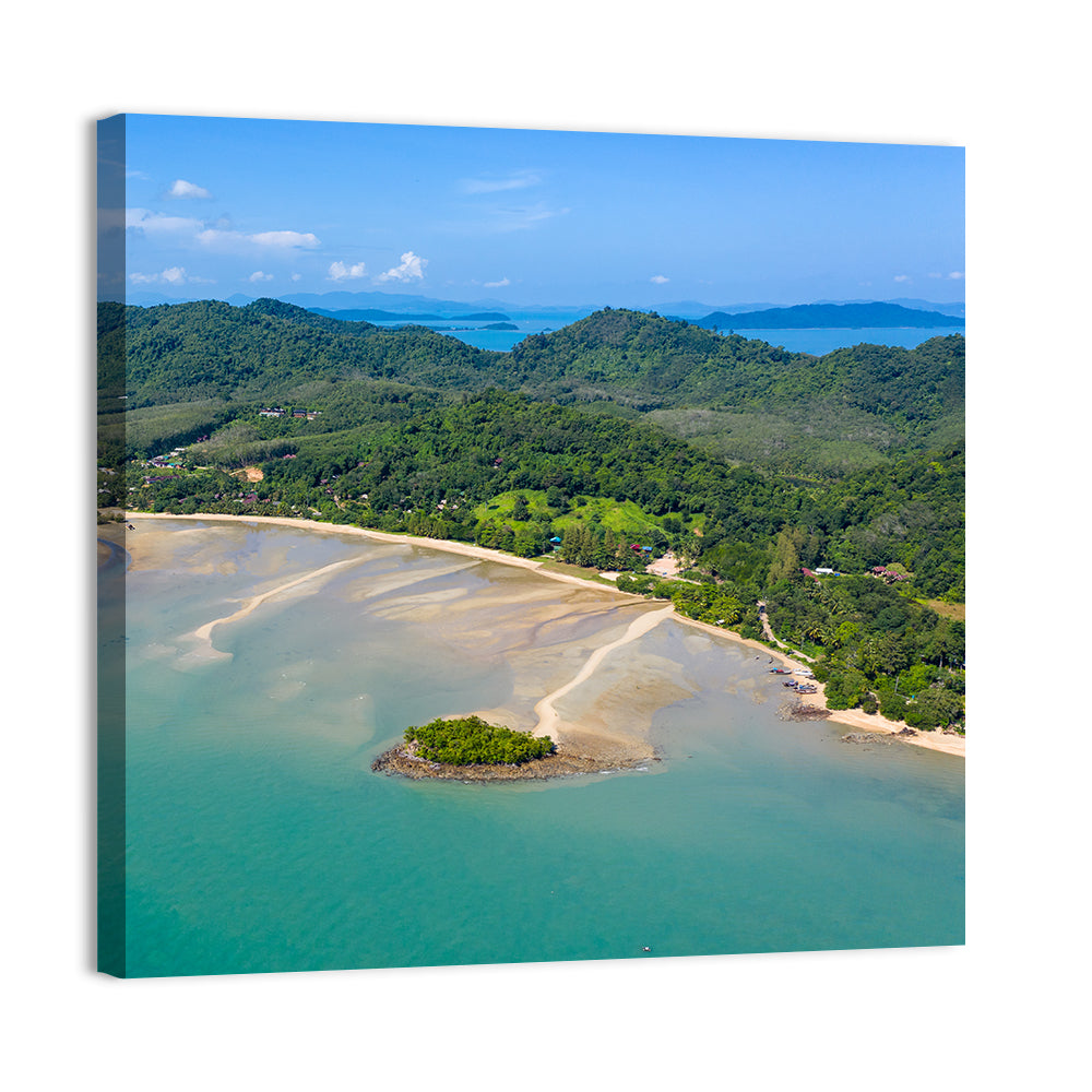 Koh Yao Noi Tropical Island Wall Art, canvas print, square