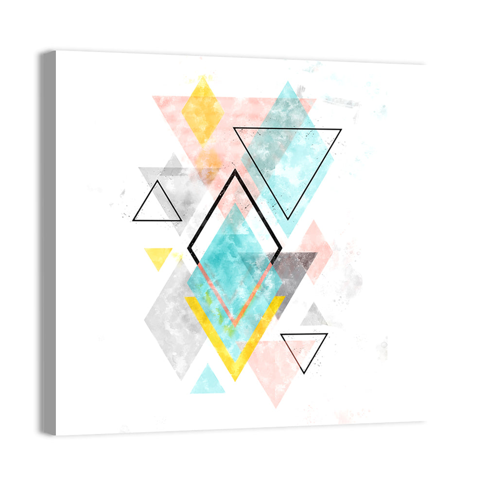 Scandinavian Diamond Geometry Wall Art, canvas print, square