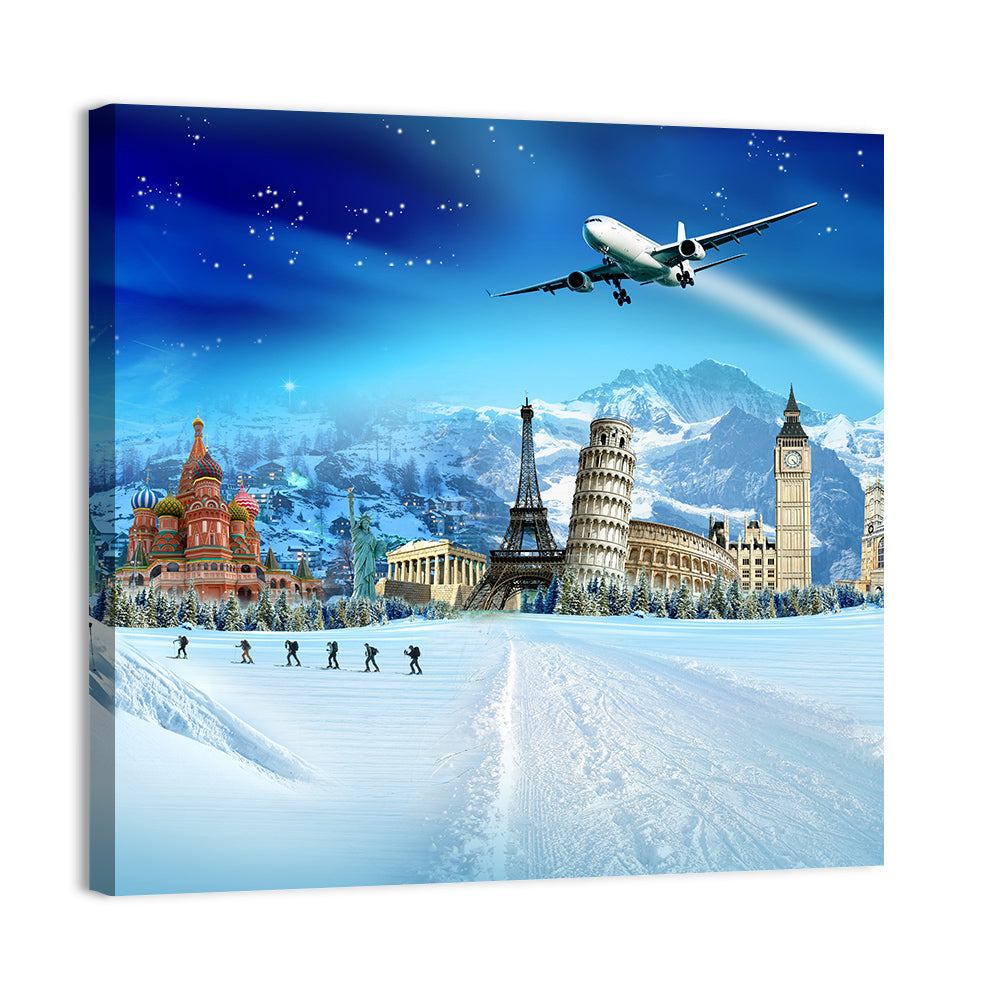Global Winter Travel Montage Wall Art