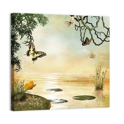 Fantastic Lake Illustration Wall Art