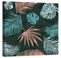 Stippled Tropical Leaves Illustration Wall Art