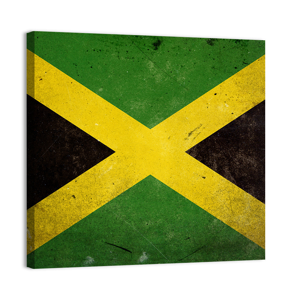Distressed Jamaican Flag Wall Art