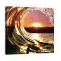 Ocean Wave Sunset Wall Art