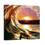 Ocean Wave Sunset Wall Art
