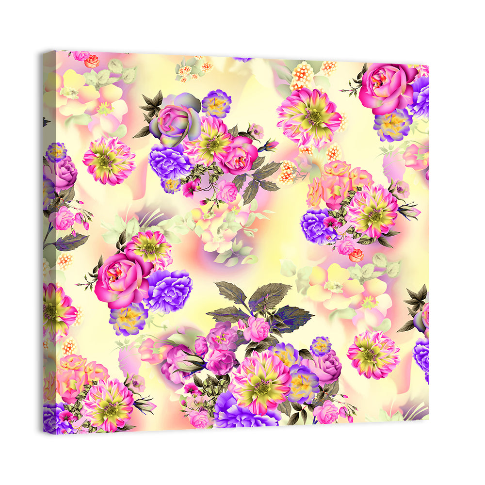 Summer Roses and Iris Pattern Wall Art