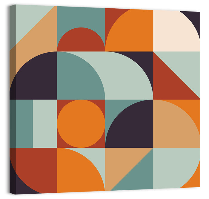 Asymmetrical Geometric Grid Wall Art as a canvas print