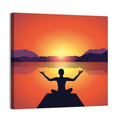 Peaceful Meditation Silhouette Wall Art