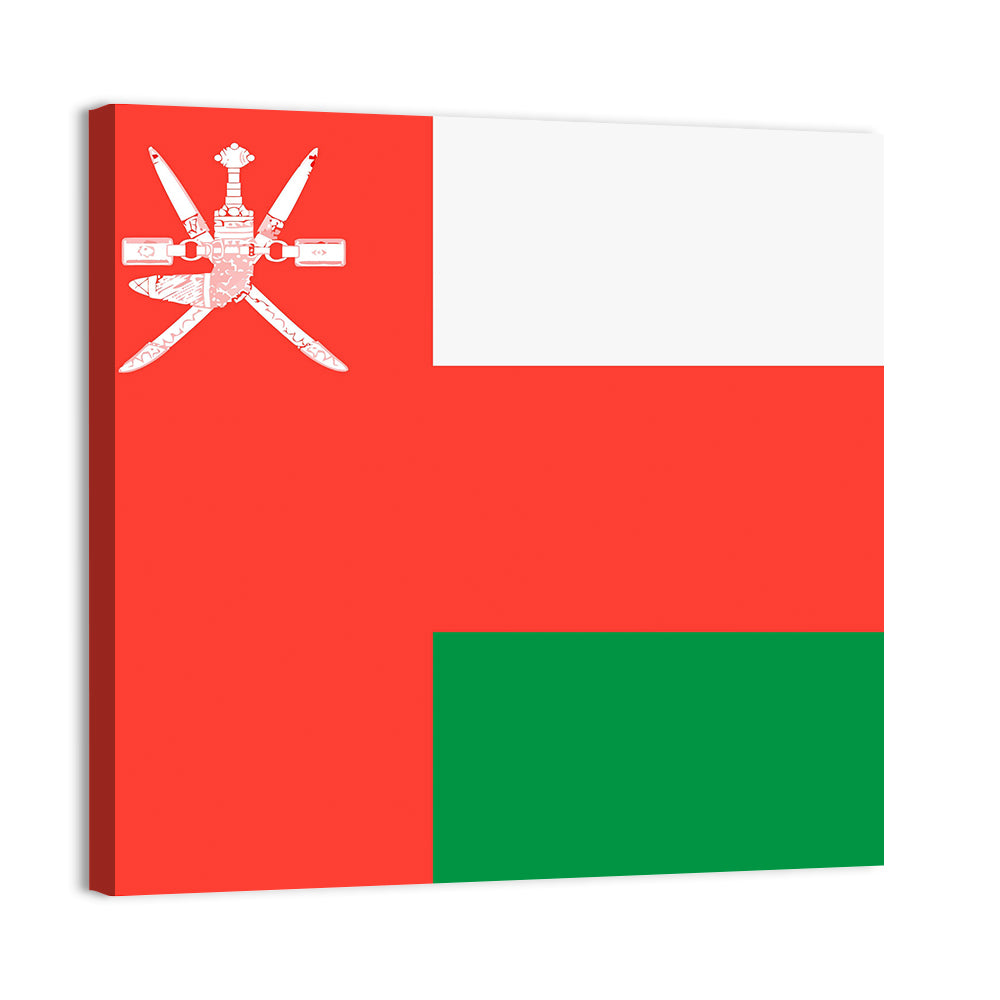 Oman Flag with Khanjar Emblem Wall Art