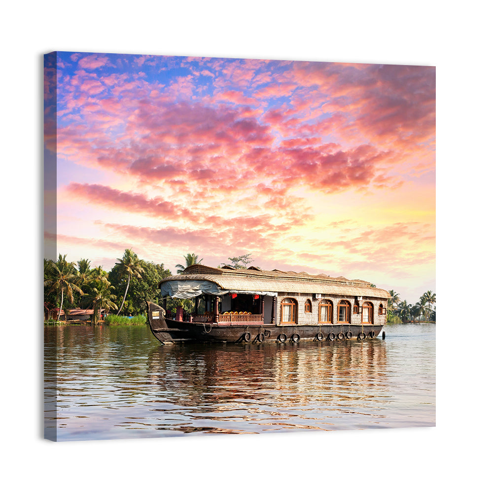 House Boat In Kerala India Wall Art