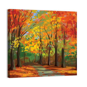 Autumn Pathway In Park Wall Art