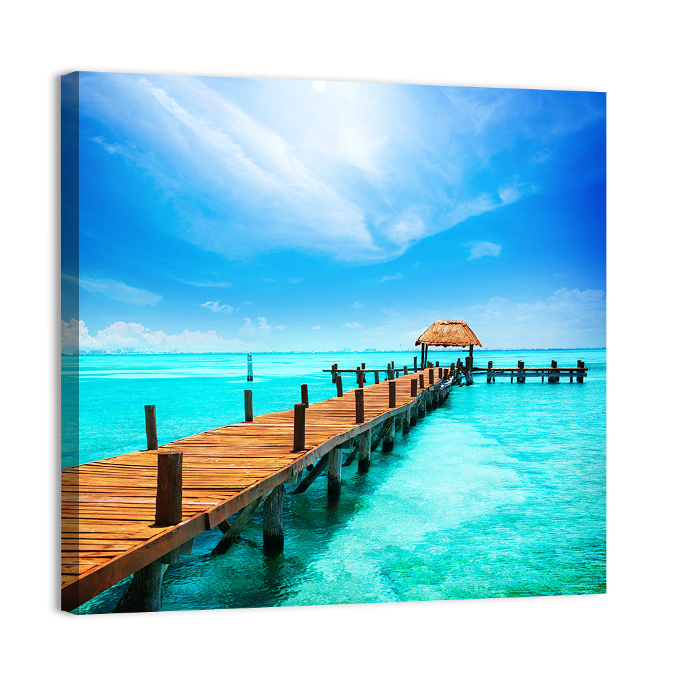 Tropic Paradise Jetty On Isla Mujeres Mexico Wall Art