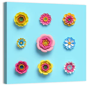 Craft Paper Flowers Wall Art