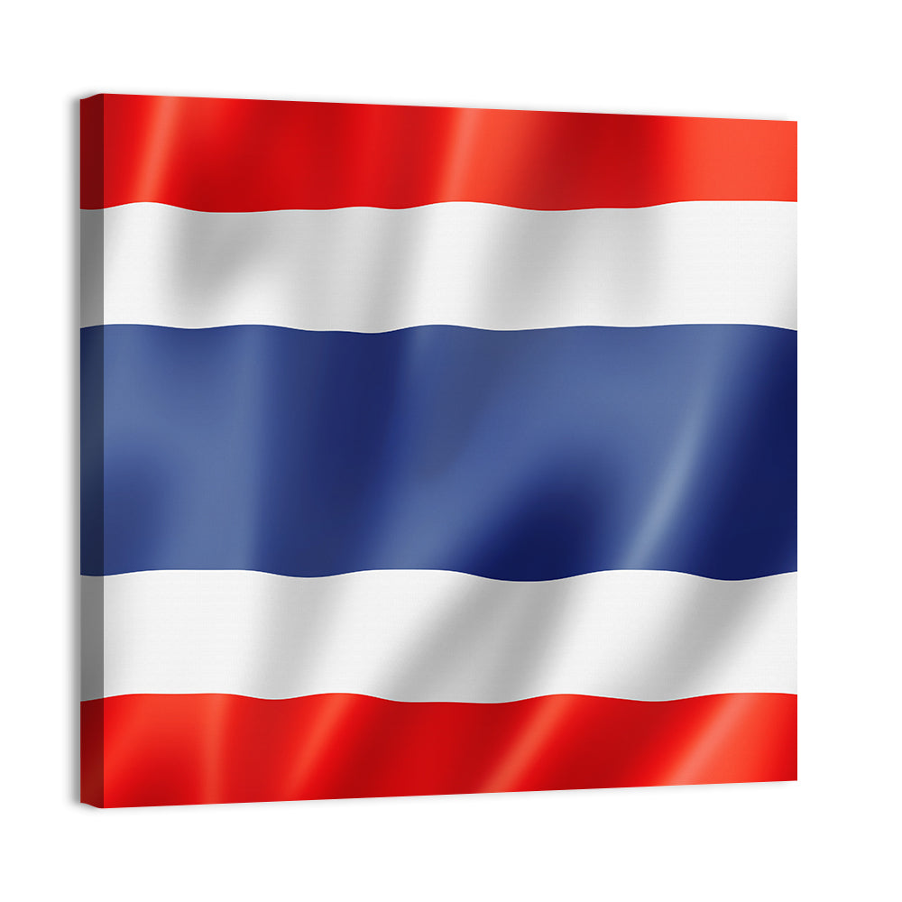 Thai Flag with Waving Stripes Wall Art