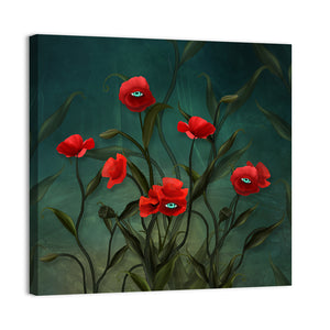 Surreal Poppy Plants Wall Art