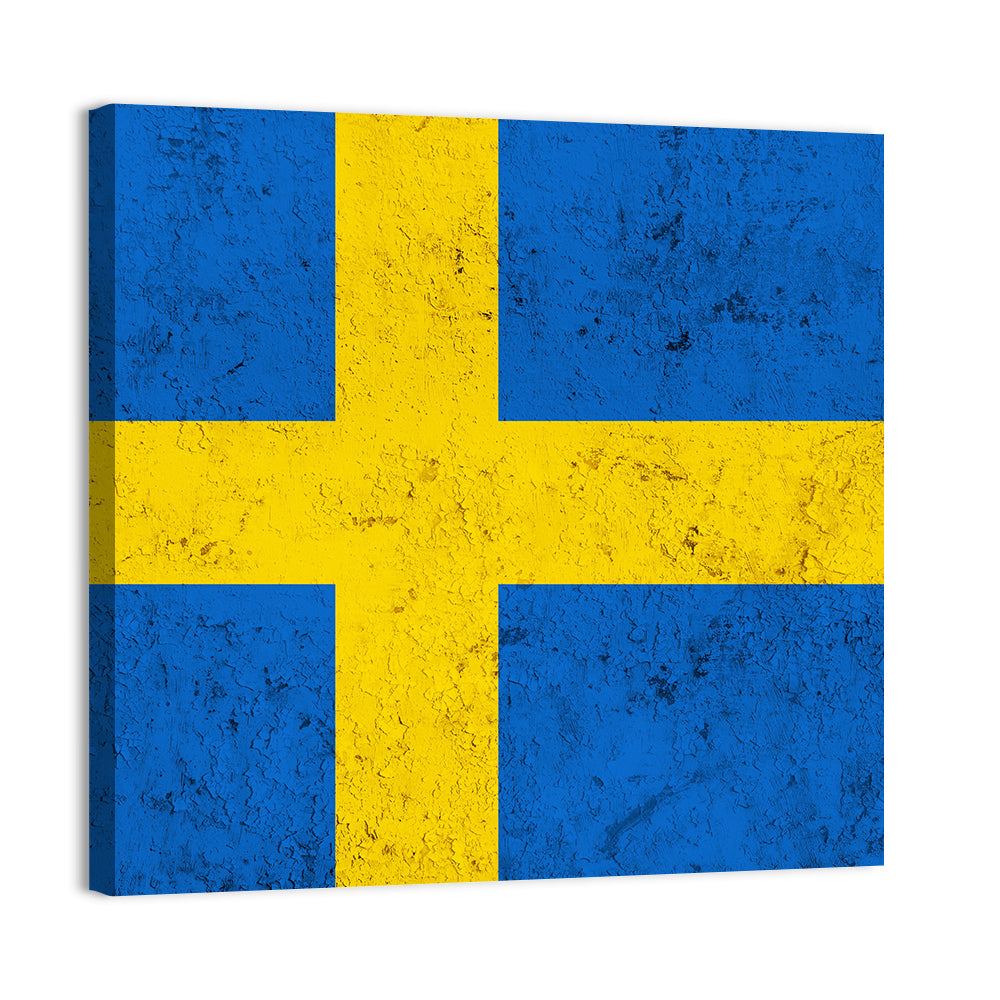 Weathered Swedish Flag Wall Art