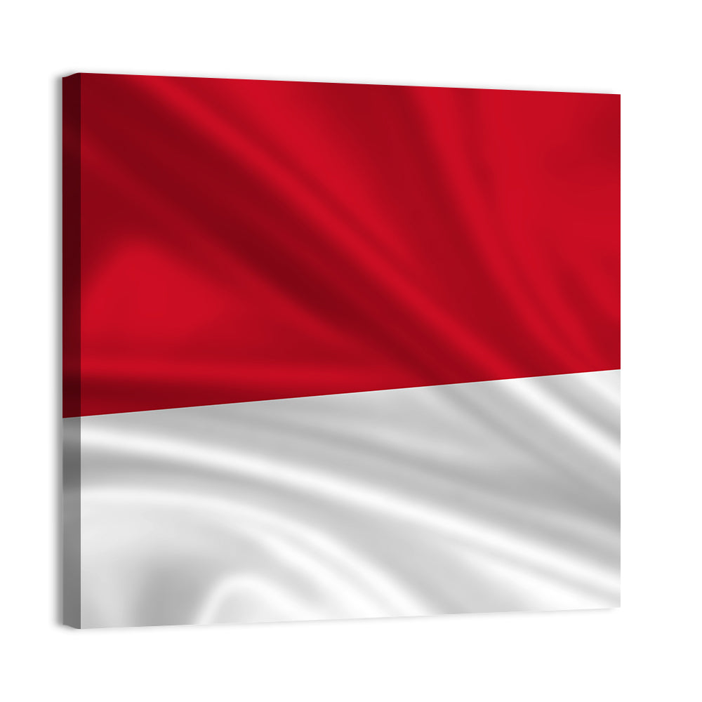 Indonesia Monaco Waving Flag Wall Art