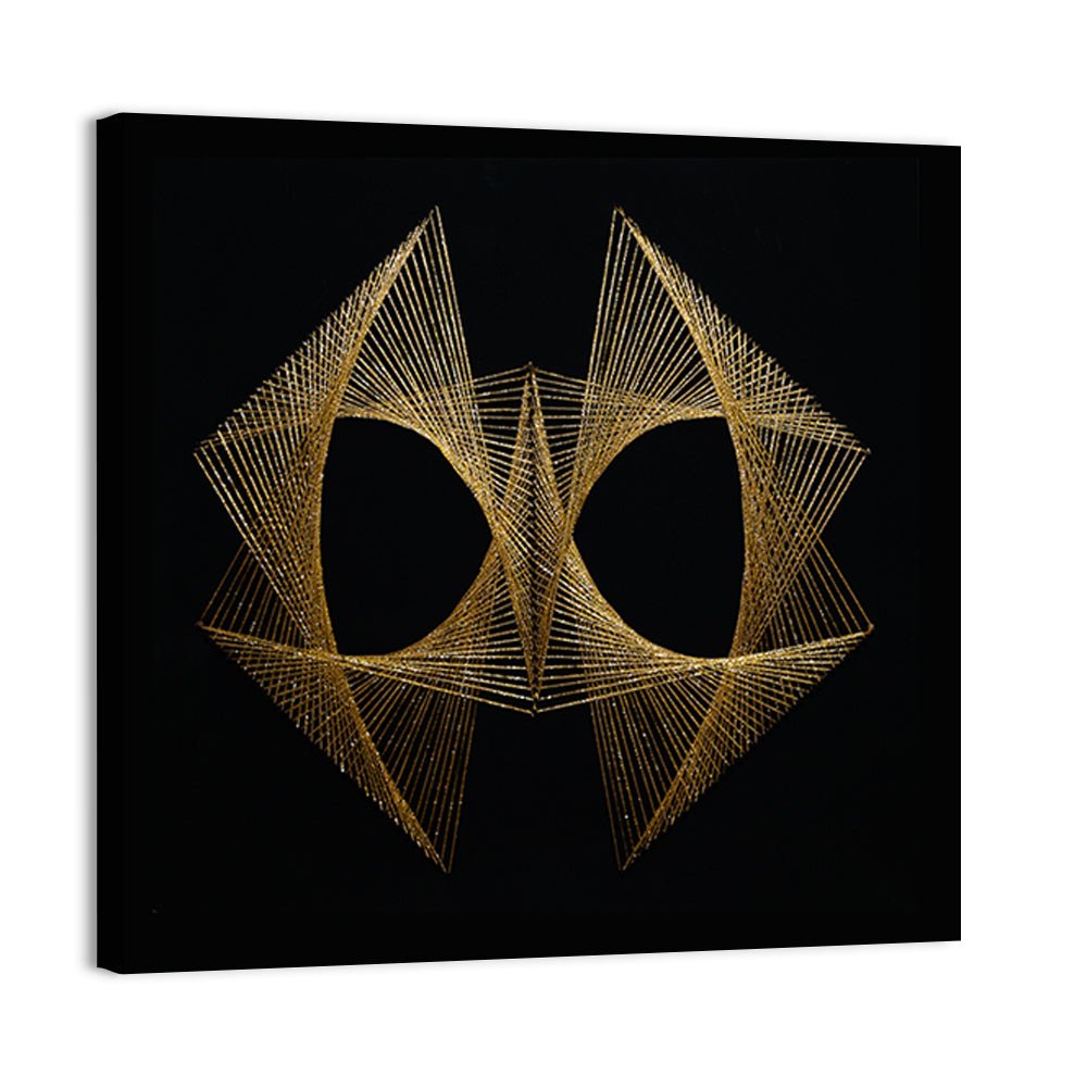 Antique Gold String Geometry Wall Art