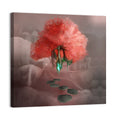 Floating Pink Tree Over Stone Path Wall Art