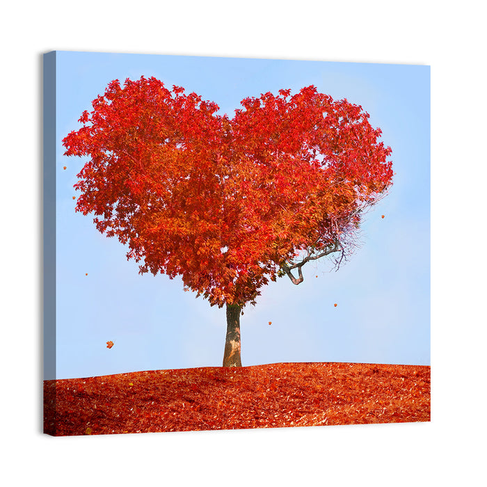 Heart Shaped Tree Wall Art as a canvas print