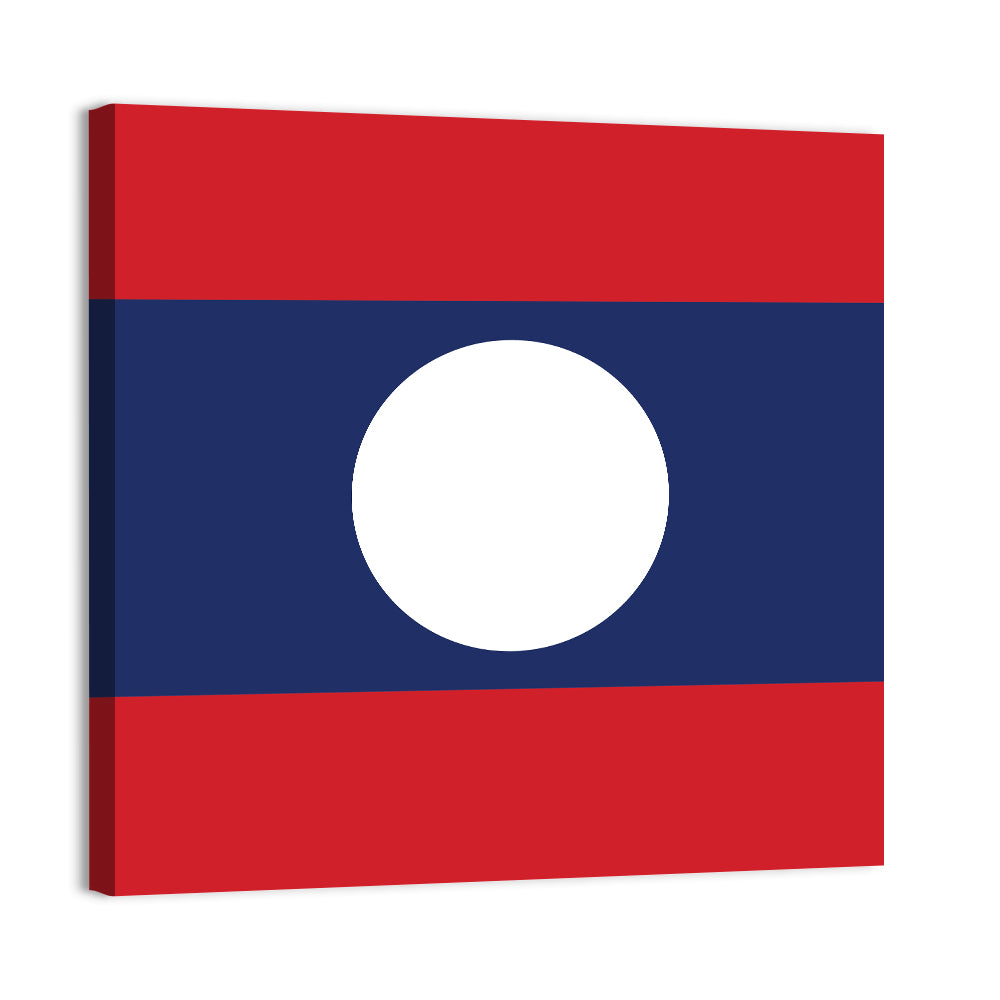 Laos Flag Minimalist Graphic Wall Art