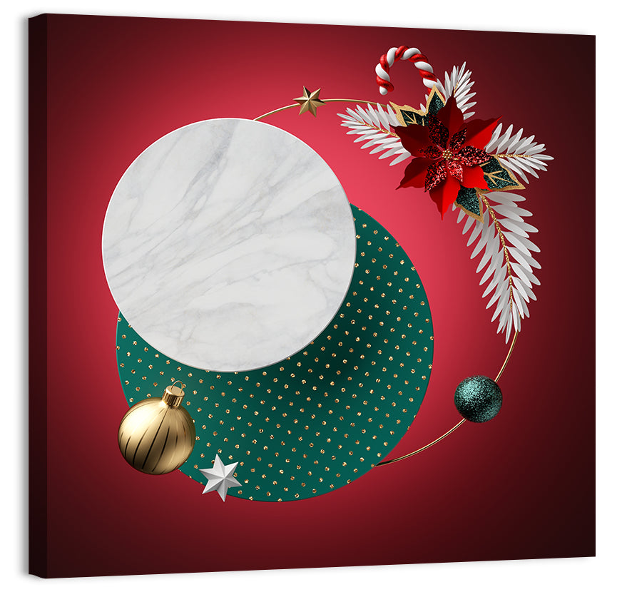 3d Christmas Abstract Wall Art, canvas print, square