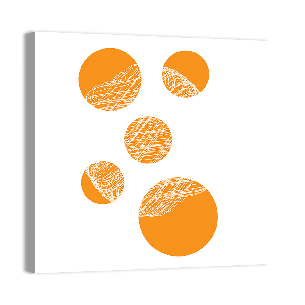 Asymmetrical Orange Circles Wall Art
