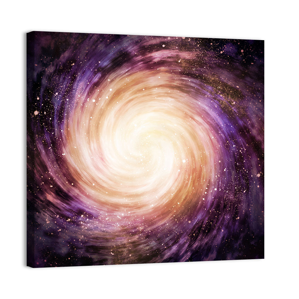Spiral Galaxy with Golden Core Wall Art