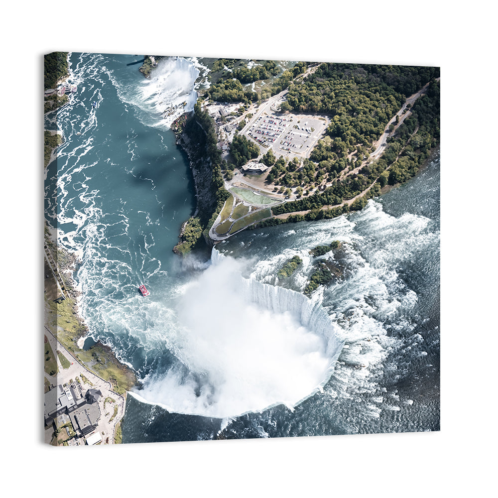 Horseshoe Falls Aerial View, Niagara Wall Art, canvas print, square