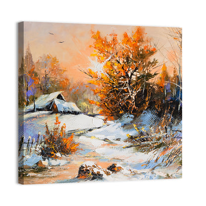 Rural Winter Painting Wall Art
