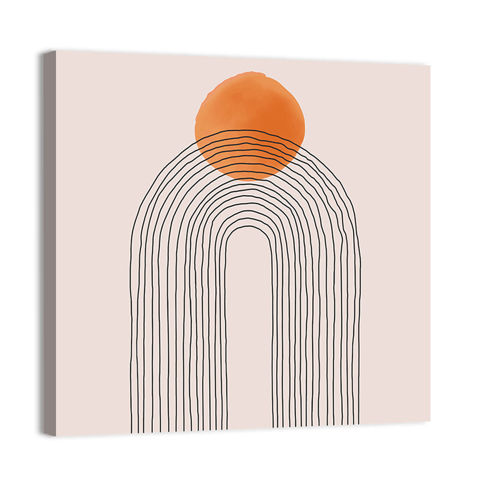 Layered Arch Sun Abstract Wall Art, canvas print, square